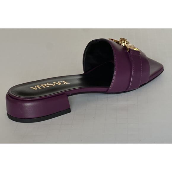 VERSACE Medusa Women's Plum Sandals 7 US (37 Euro) 1014748 Spain NIB $900 - Picture 7 of 15